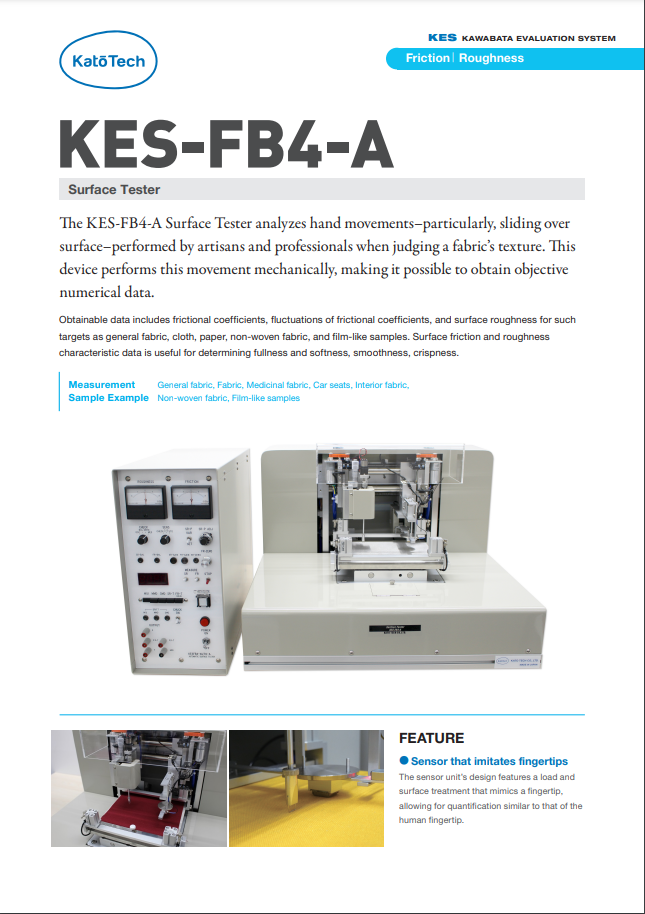 Surface Tester KES-FB4-A Catalog