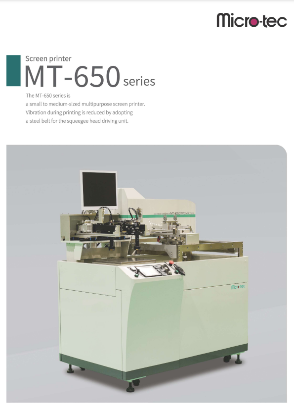 Screen printer MT-650 series Catalog