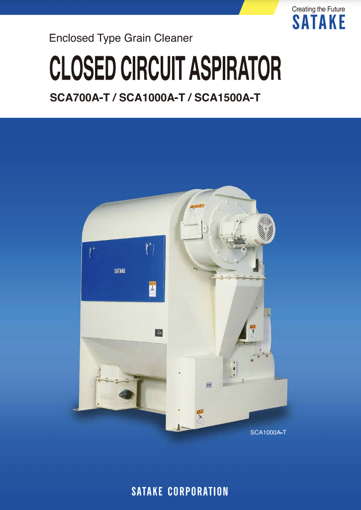 Enclosed Type Grain Cleaner CLOSED CIRCUIT ASPIRATOR SCA700A-T / SCA1000A-T / SCA1500A-T