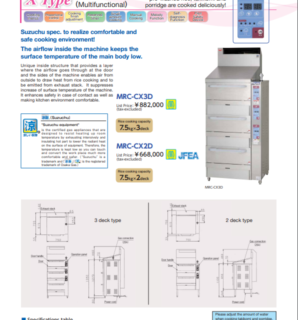 Suzuchu Multi Deck Automatic Rice Cooker Catalog dot B