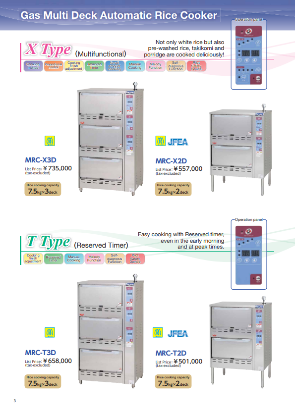 Gas Multi Deck Automatic Rice Cooker Catalog dot B