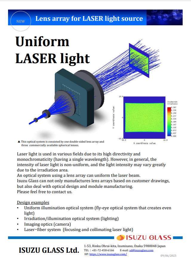 Lens array for LASER light source Catalog