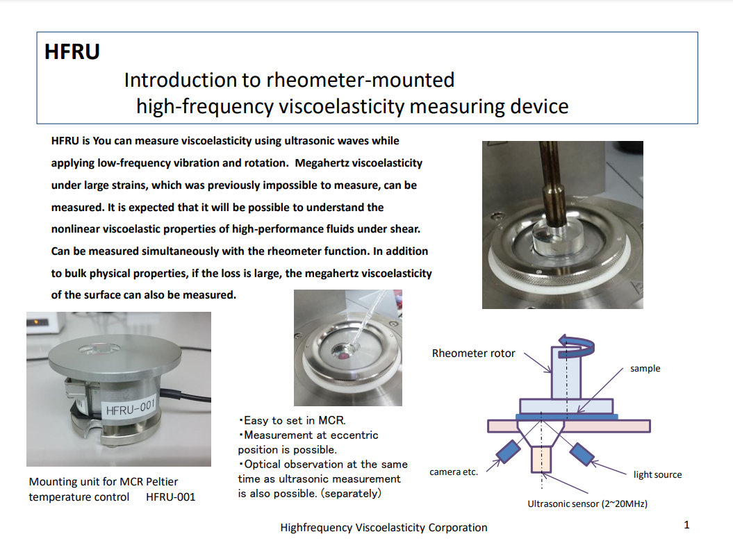 Introduction of Rheometer composite unit HFRU
