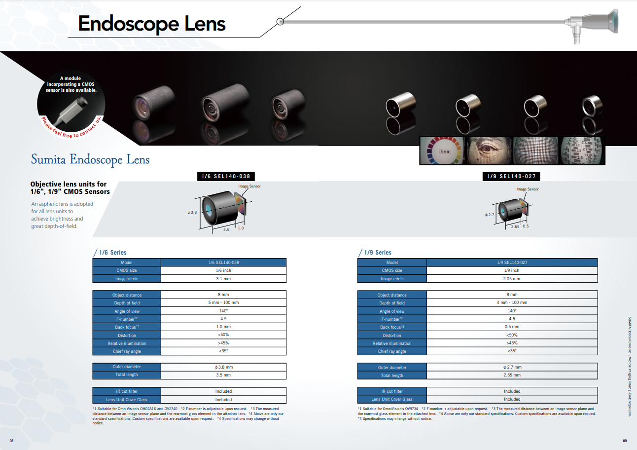 Sumita Endoscope Lens Catalog